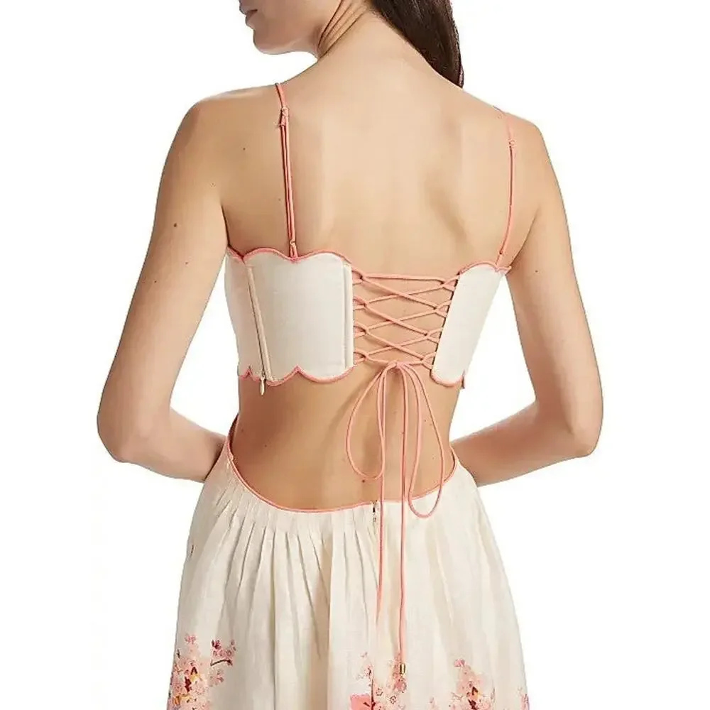 Zimmermann Devi Cutout Floral-Print Linen Midi Dress - 1 - Picture 6 of 6